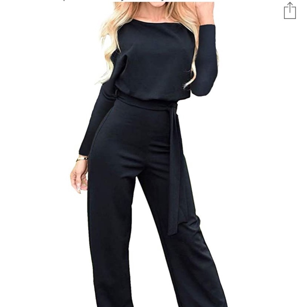 Women's Long Sleeve Jumpsuit. Back Keyhole
